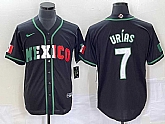 Men's Mexico Baseball #7 Julio Urias 2023 Black White World Classic Stitched Jersey,baseball caps,new era cap wholesale,wholesale hats